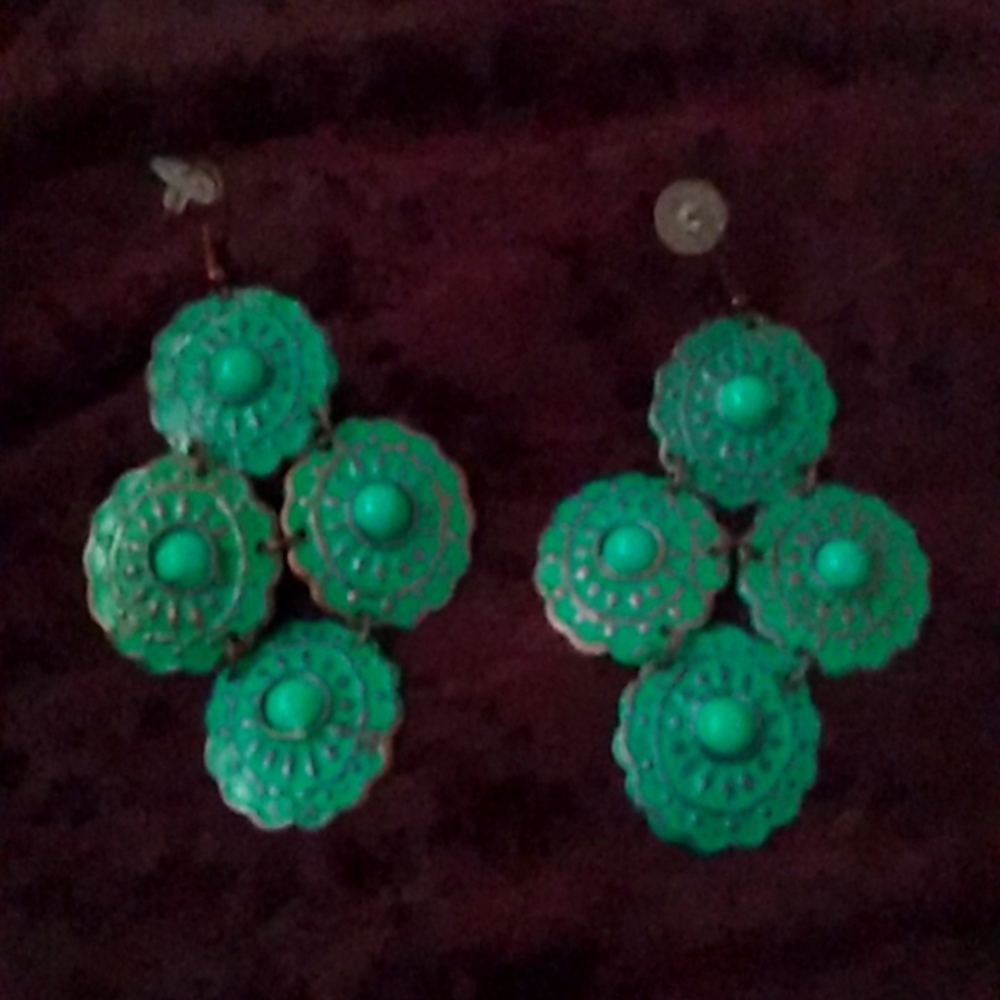 Western Rustic Turquoise Earrings